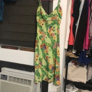 Green floral dress